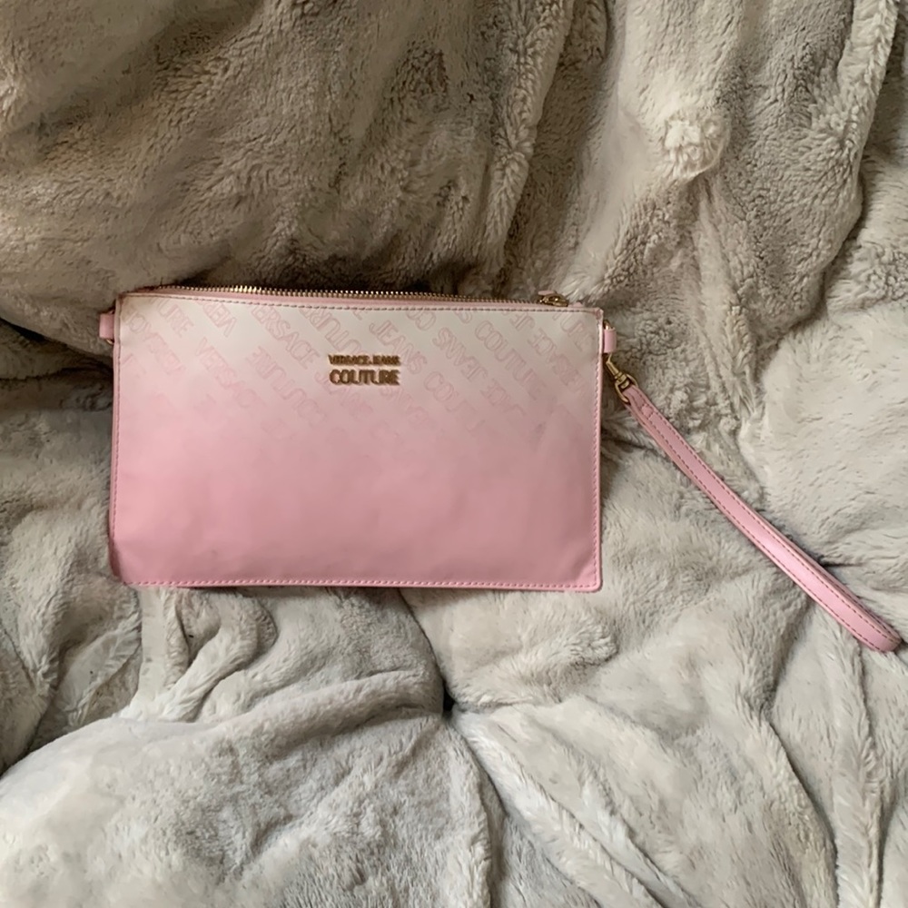 Baby pink Versace wristlet